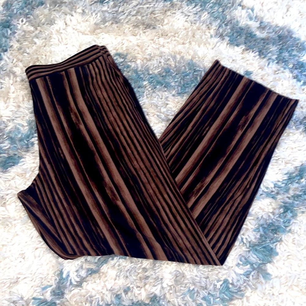 Susan Graver Regular Printed Liquid Knit Pull-On Pant ~ Mocha/Black